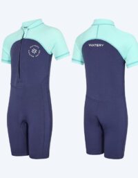Watery UV-våtdräkt för barn - Calypso Shorty - Ljusblå/Mörkblå - Våtdräkt barn