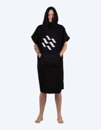 Watery badponcho för vuxna - Bomull - Svart (Bäst i test)