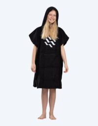 Watery badponcho för junior (6-15) - Bomull - Svart (Bäst i test)