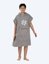 Watery badponcho för junior (6-15) - Bomull - Grå (Bäst i test)