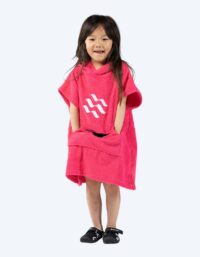 Watery badponcho för barn (1-6) - Bomull - Rosa (Bäst i test)