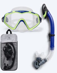 Watery Combo snorkelset för vuxna (från 15 år) - Leach Pro - Blå/gul - Snorkelset vuxna (+16 år)