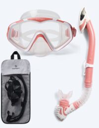 Watery Combo snorkelset för vuxna (från 15 år) - Leach - Vit/rosa - Snorkelset vuxna (+16 år)