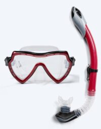 Watery Combo snorkelset för vuxna (från 15 år) - Nebula - Svart/röd - Snorkelset vuxna (+16 år)