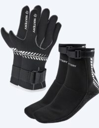 Watery neoprensockor + handskar - Thermal Reptile (3 mm) - Svart/silver - Neoprenset