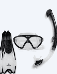 Watery snorkelset för junior (8-15) - Ohio/Rilian - Svart/svart - Snorkelset barn (4-16 år)