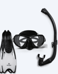 Watery snorkelset för vuxna (från 15 år) - Fenton/Rilian - Svart/svart - Snorkelset vuxna (+16 år)