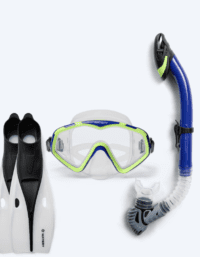Watery snorkelset för vuxna (från 15 år) - Leach/Breeve - Blå/gul - Snorkelset vuxna (+16 år)