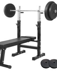 Gorilla Sports Bänkpress BLACK/WHITE Skivstång 60kg - Svart
