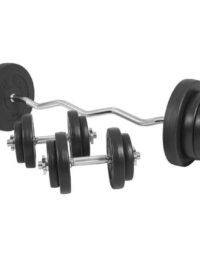 Gorilla Sports Curlstång Hantlar Basic - 70kg, Skivstångsset plast