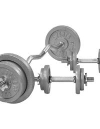 Gorilla Sports Curlstång Hantlar IRON - 70 kg, Skivstångsset järn