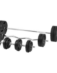 Gorilla Sports Skivstång CurlstångHantlar Trigrip PRO-100kg, Skivstångsset plast