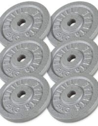 Gorilla Sports Viktskivor IRON Silver 6x5kg