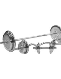 Gorilla Sports Skivstång Curlstång Hantlar CHROME 108kg