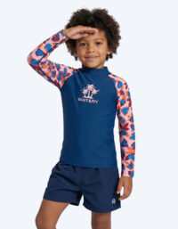 Watery UV-tröja för barn - Osiris Långärmad Rashguard - Ljusrosa/mörkblå - UV kläder barn
