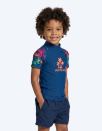 Watery UV-tröja för barn - Katsu Kortärmad Rashguard - Multifärgad/mörkblå