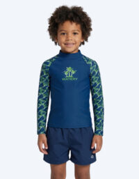 Watery UV-tröja för barn - Katsu Långärmad Rashguard - Grön/mörkblå