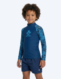 Watery UV-tröja för barn - Katsu Långärmad Rashguard - Blå/mörkblå - UV kläder barn