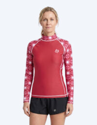 Watery UV-tröja för dam - Aiko Långärmad Rashguard - Rosa/Mörkröd - UV kläder barn