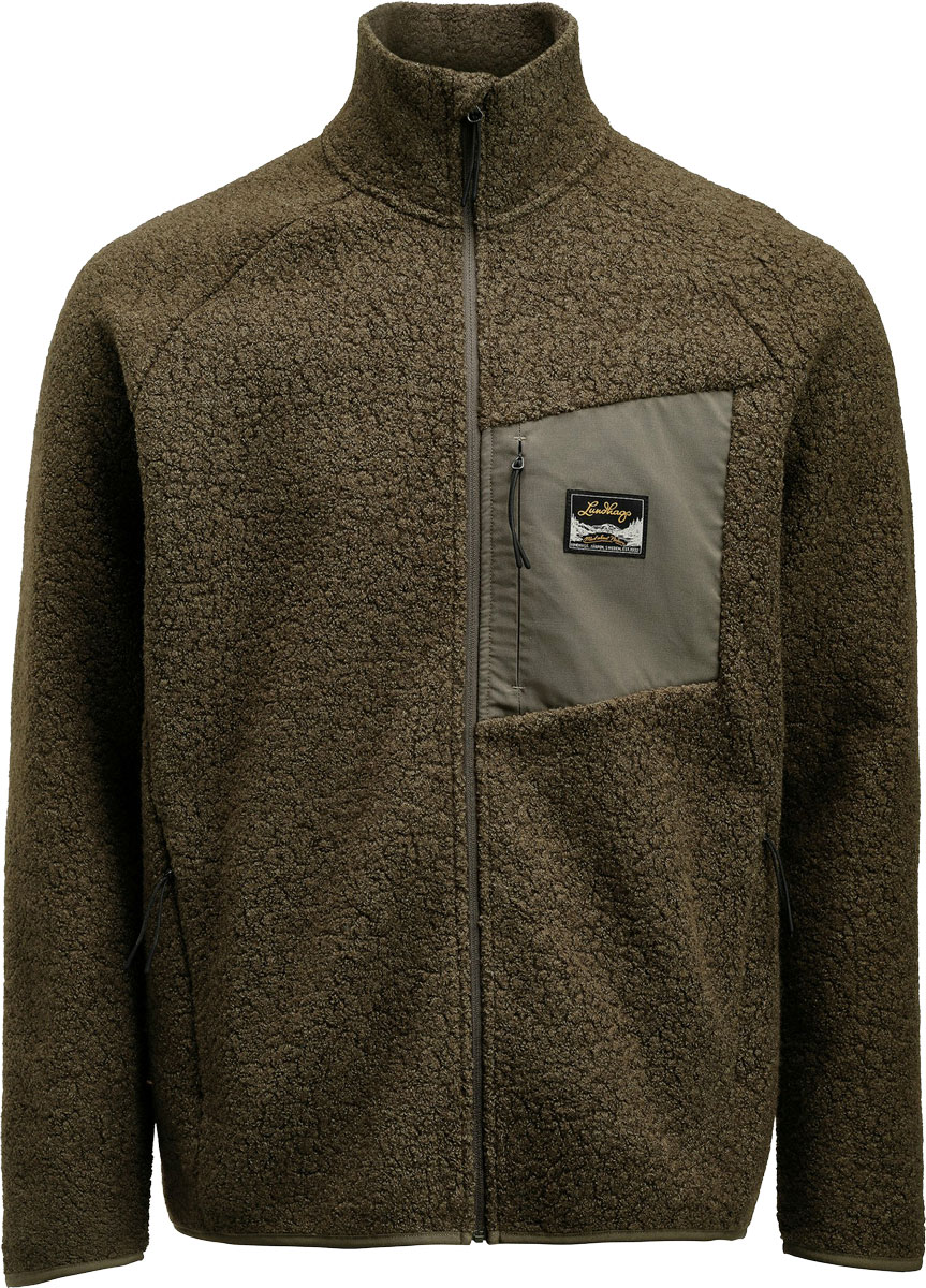 Lundhags Flok Wool Pile M Herr Mörkgrön M | Mellanlager Tröja
