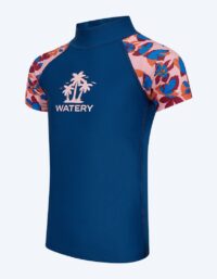Watery UV-tröja för barn - Osiris Kortärmad Rashguard - Ljusrosa/mörkblå - UV kläder barn