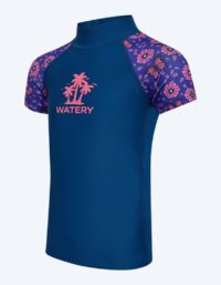 Watery UV-tröja för barn - Osiris Kortärmad Rashguard - Lila/mörkblå - UV kläder barn