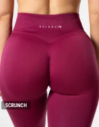 Relode Hybrid Seamless Tights - Red Plum - XL / Scrunch