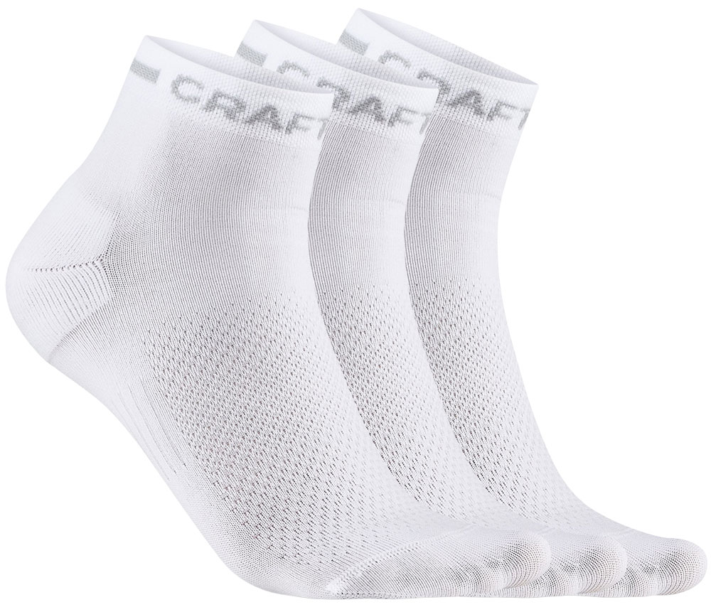 Craft Core Dry Mid Sock 3-pack Vit 37/39 | Löparstrumpor