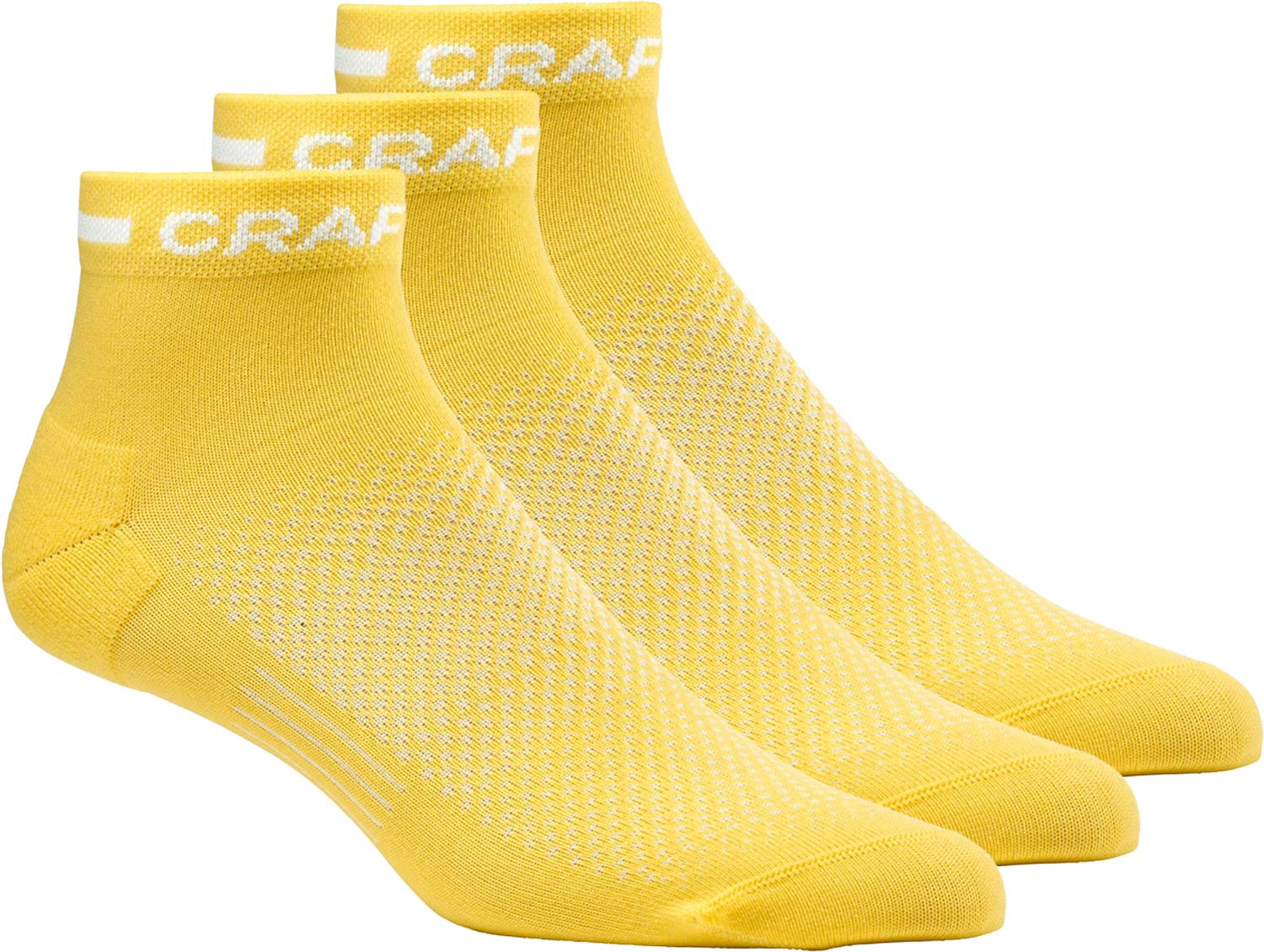 Craft Core Dry Mid Sock 3-pack Gul 34/36 | Löparstrumpor