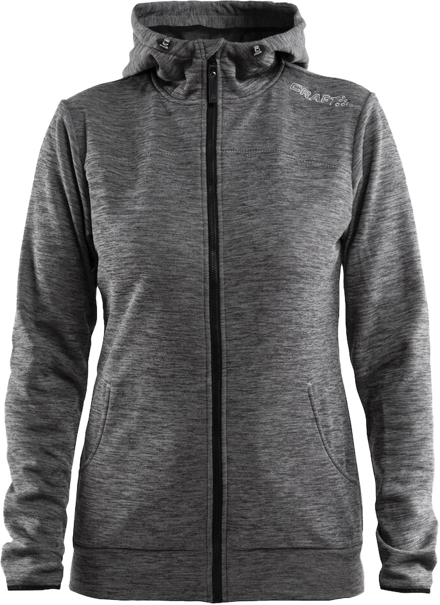 Craft Leisure Full Zip Hood W-Mörkgrå-XS Dam Mörkgrå XS | Tröja