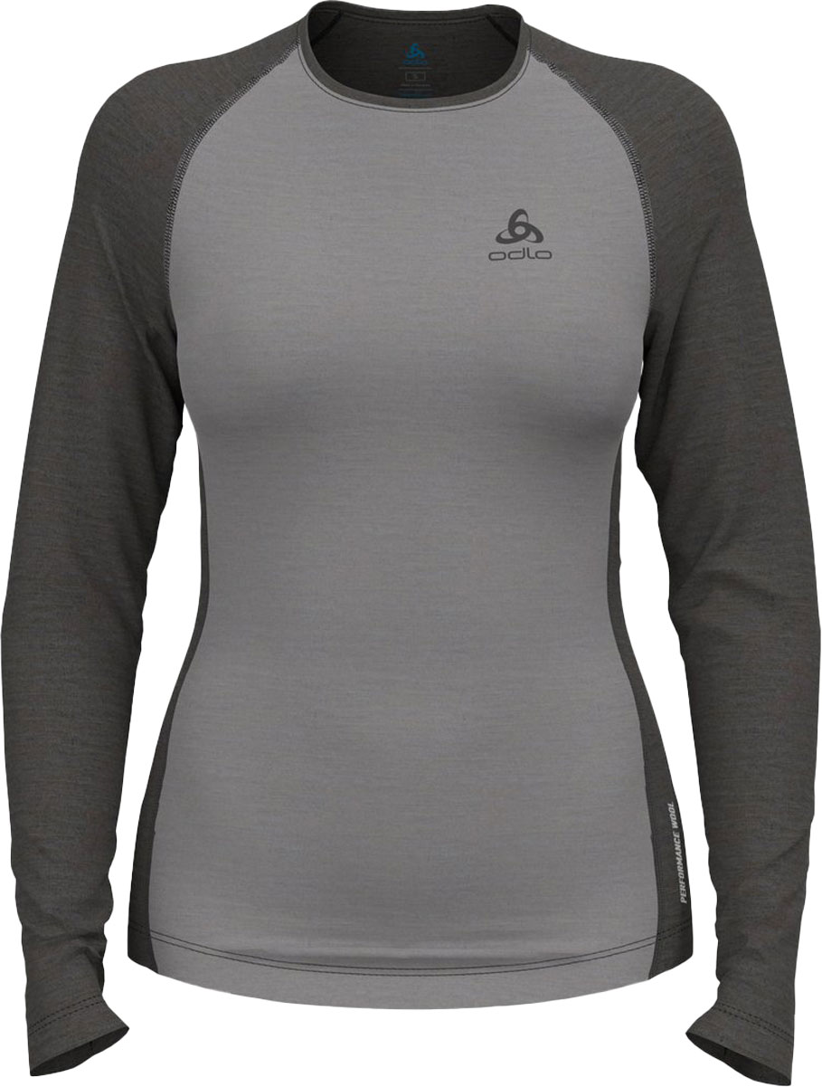 Odlo L/S Natural Performance Wool W-Mörkgrå-XS Dam Mörkgrå XS | Underställ Tröja