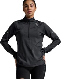 2XU Aero 1/2 Zip W Dam Svart M | Mellanlager Tröja