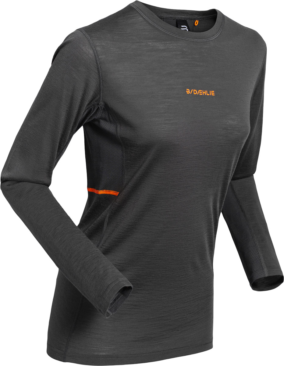 Dahlie Performance Wool LS W Dam Mörkgrå M | Underställ Tröja
