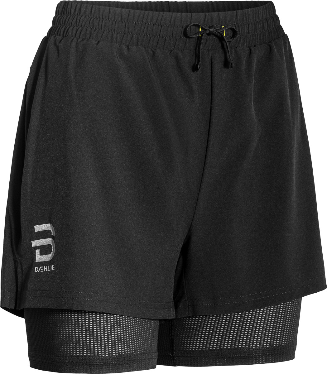 Dahlie Shorts Run 2-in-1 W Dam Svart M | Löparshorts
