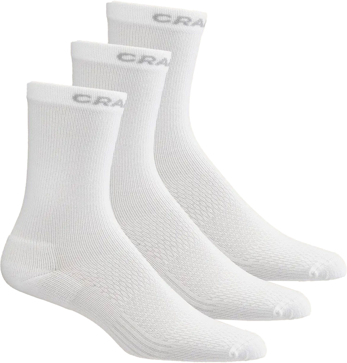 Craft CORE Dry High Sock 3-pack Vit 46/48 | Löparstrumpor
