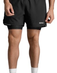 2XU Aero Mesh 2-in-1 5-inch Shorts Herr Svart XL | Löparshorts