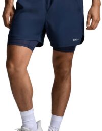 2XU Aero Mesh 2-in-1 5-inch Shorts Herr Blå XL | Löparshorts