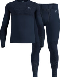 Odlo Fundamentals Performance Warm Set M Herr Blå L | Underställ Set