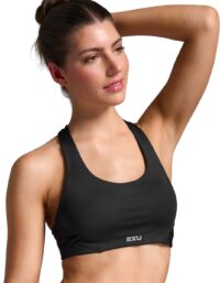 2XU Aero Mesh Medium Impact Bra W Dam Svart M | Behå