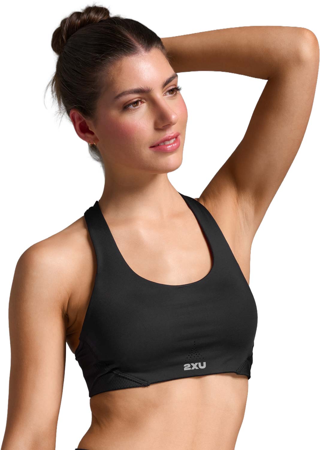 2XU Aero Mesh Medium Impact Bra W Dam Svart M | Behå