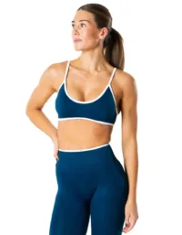 Relode Hybrid Contrast Sports Bra - Blue