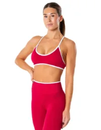 Relode Hybrid Contrast Sports Bra - Berry