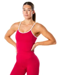 Relode Hybrid Contrast Tank Top - Berry