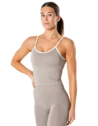 Relode Hybrid Contrast Tank Top - Dune