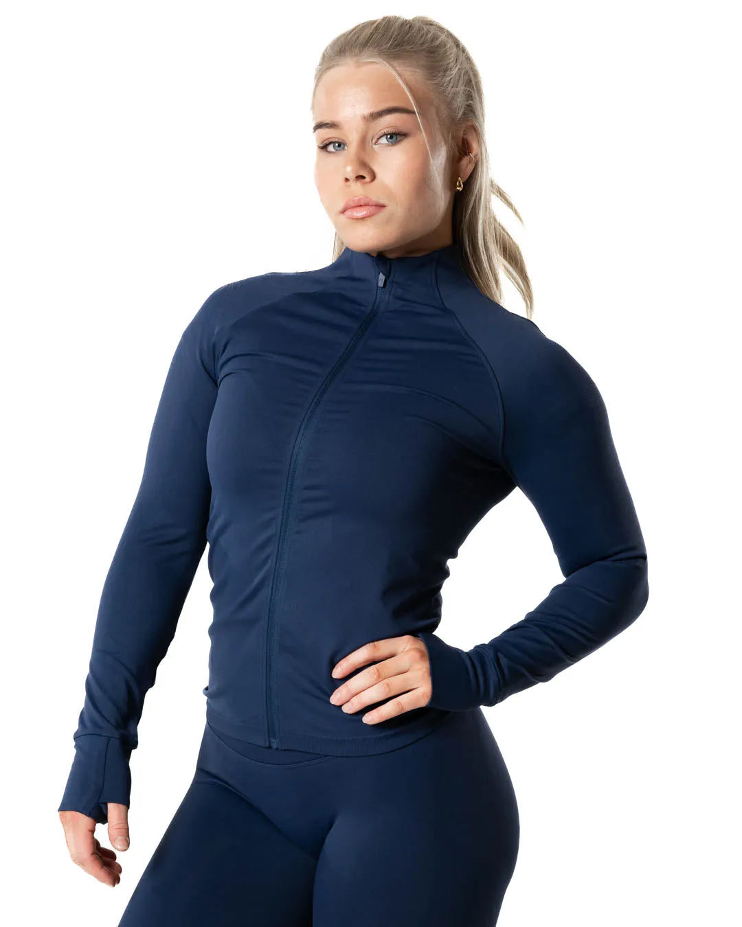 Relode Aura Seamless Zip Longsleeve - Midnight Blue