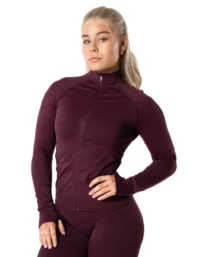 Relode Aura Seamless Zip Longsleeve - Fig Red
