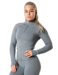 Relode Aura Seamless Zip Longsleeve - Slate Grey
