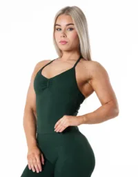 Relode Aura Seamless Halterneck Top - Pine Green