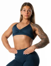 Relode Hybrid Seamless Halterneck Sports Bra - Dark Navy