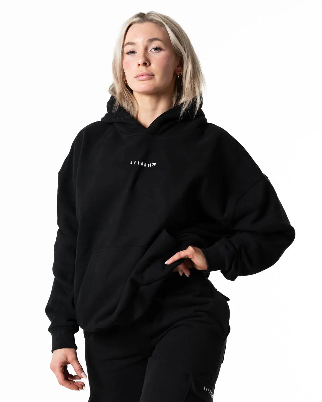 Relode Hybrid Oversized Hoodie - Svart